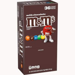 M&M'S Milk Chocolate Candy, Full-Size 1.69 oz Bags, 36-Count Bulk Pack