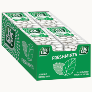 Tic Tac Freshmint Breath Mints, Cool Mint Flavor, 12-Pack, 1 oz Each, Pocket-Sized On-the-Go Mints