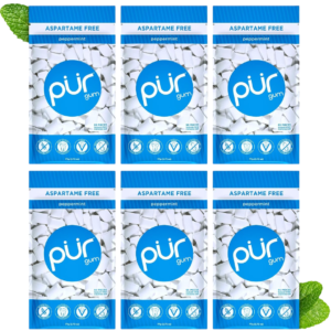PUR Peppermint Sugar-Free Xylitol Gum, Refreshing Peppermint Flavor, 330 Pieces, 6-Pack