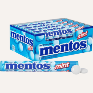 Mentos Chewy Mint Candy, Refreshing Mint Flavor, 14 Pieces per Roll, 15 Rolls, 210 Pieces Total