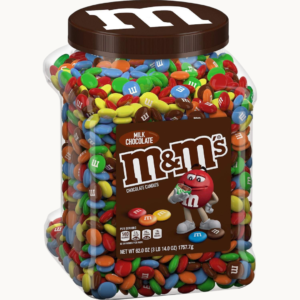 M&M'S Milk Chocolate Candies, 3 lb 14 oz Bulk Jar, Classic Chocolate Candy for Parties, Snacking & Sharing