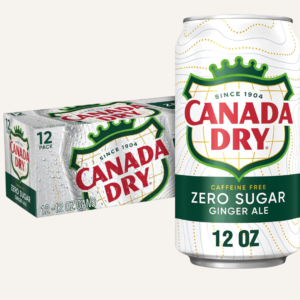 Canada Dry Zero Sugar Ginger Ale Soda, 12 fl oz, 12-Pack