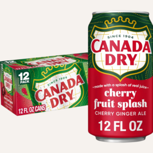 Canada Dry Cherry Ginger Ale Fruit Splash,  12 fl oz Cans, 12-Pack