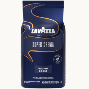 Lavazza Super Crema Whole Bean Coffee, Medium Espresso Roast, Arabica & Robusta Blend, 2.2 lb Bag