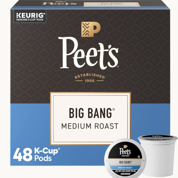 FAST CART DEALS (8) Peet's Coffee Big Bang Medium Roast K-Cup Pods, Smooth & Flavorful Coffee, 48-Count Single-Serve Pods